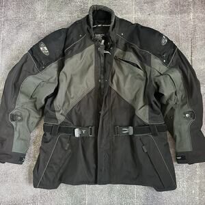 Men's Joe Rocket Black Ballistic Padded Lined Motorcycle Riding Jacket Sz 2XL